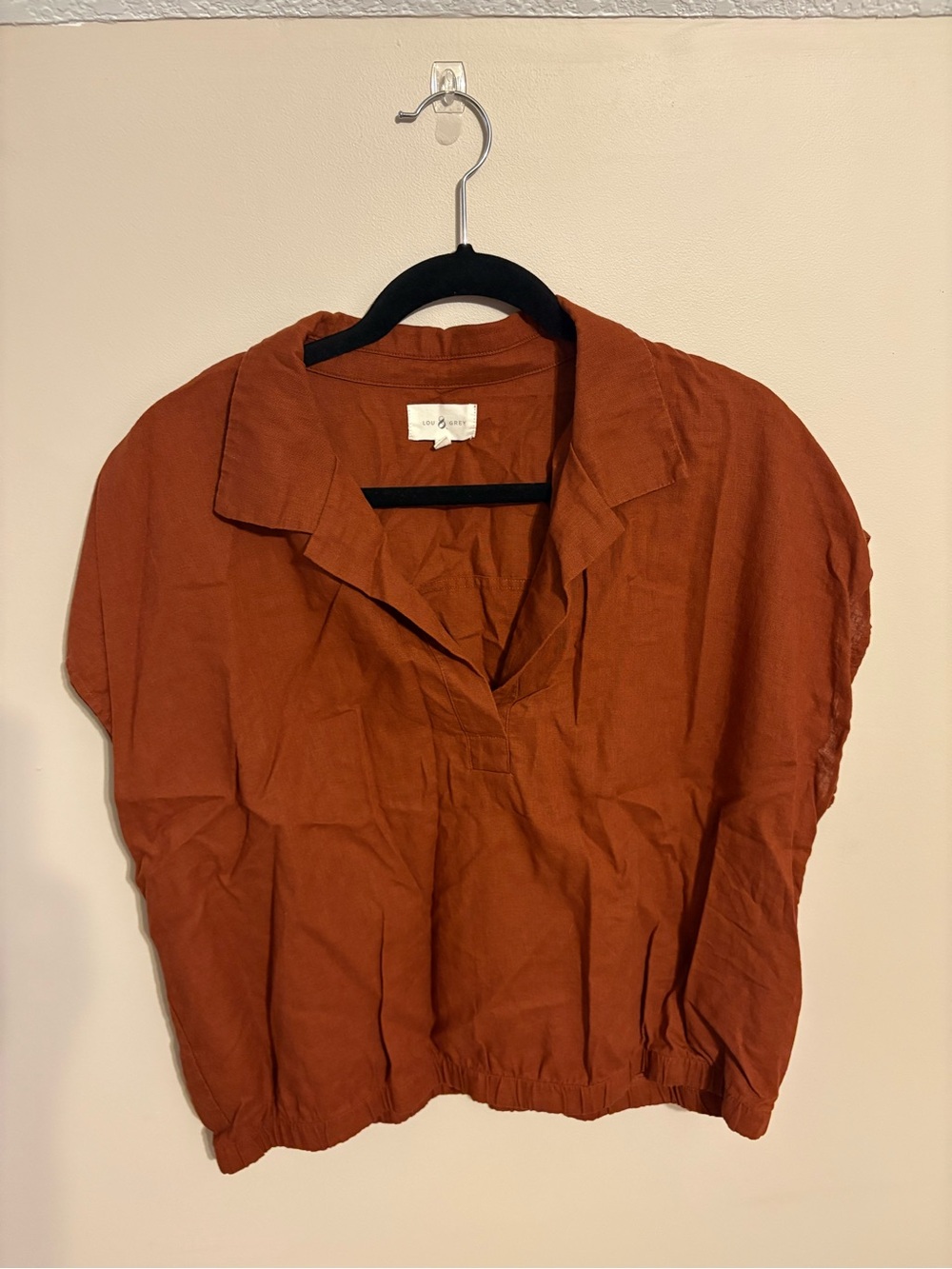 Lou & Grey Burnt Orange V-Neck Collared Tunic